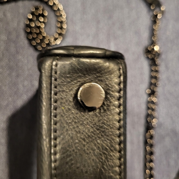 Rebecca Minkoff M.A.C. Black Leather Crossbody Bag Purse With Black Accents - Picture 15 of 16